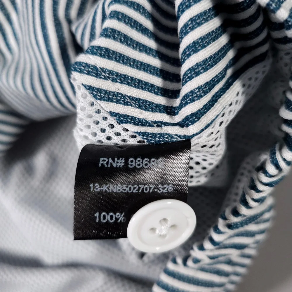Todd Snyder Track Jacket Mens XXL Blue White Striped Mesh Lined Zip Up - Picture 3 of 7